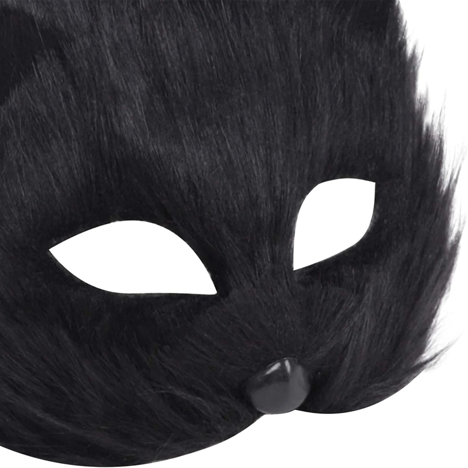 Haoan Fox Mask And Faux Fur Tail Set Halloween Costume 