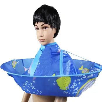 

Waterproof Kids Haircut Cloak Apron Cape Salon Hairdressing Clothes Umbrella Diameter 60cm Ocean scenery pattern, great for kids