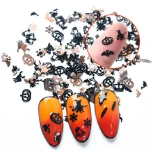 Новые лазерные черные золотые голографические летучие мыши блески различной формы блестки макияж углы для дизайна ногтей DIY принадлежности Рождество Хэллоуин украшения