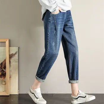 

Maternity Pants Pregnancy Jeans Pants Spring/Autumn Adjustable Waist Women Denim Trousers For Plus Size Belly Jeans Clj543