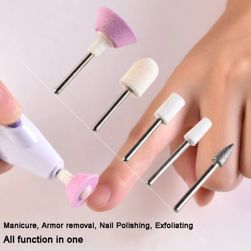 Kit de taladro eléctrico portátil para uñas, herramienta de pulido y pulido para manicura y pedicura