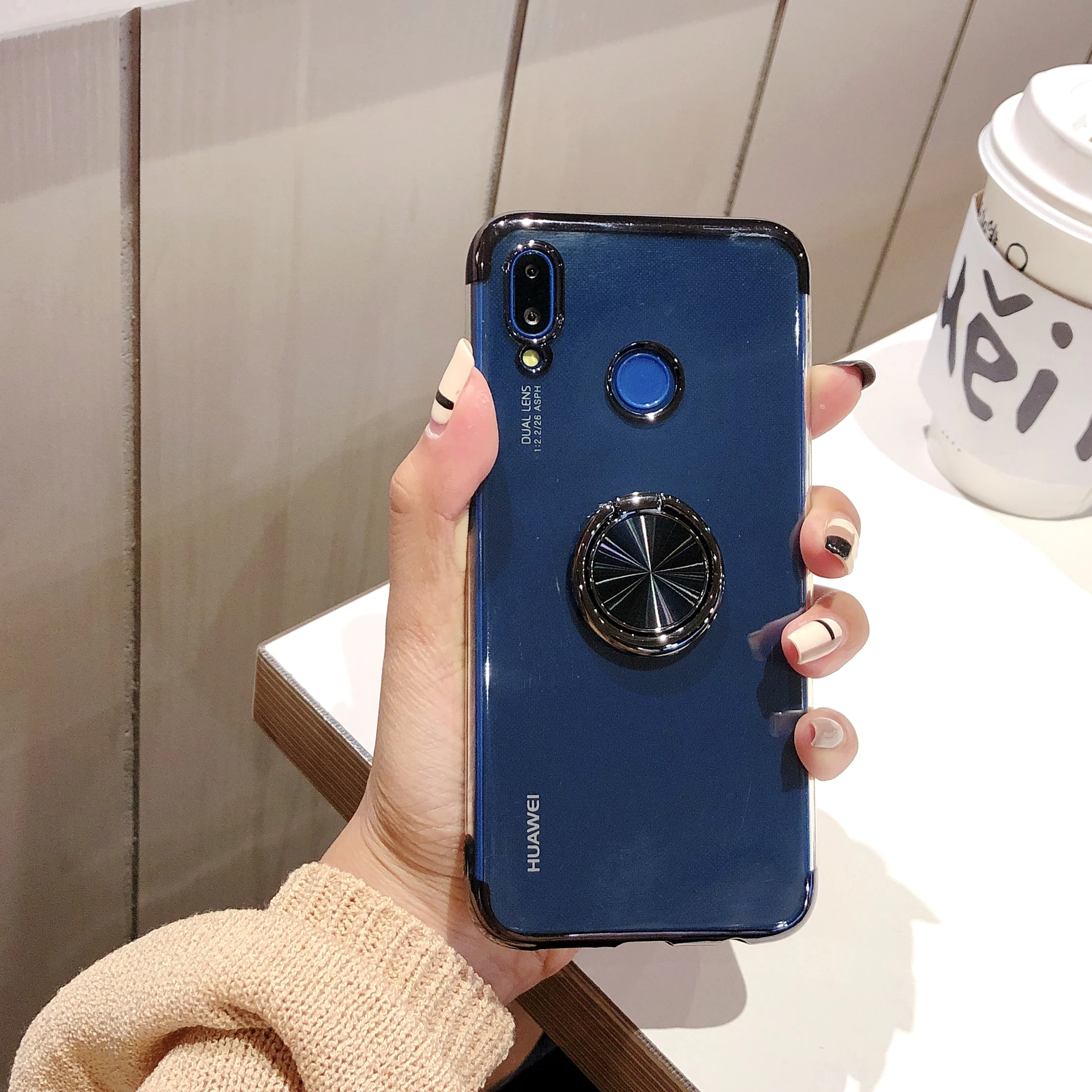 Прозрачный чехол для Huawei P30 P20 P10 Pro Lite Nova 3 3i 4 5i Mate20 Honor 20 20X 10 Y9 2019 с магнитным кольцом