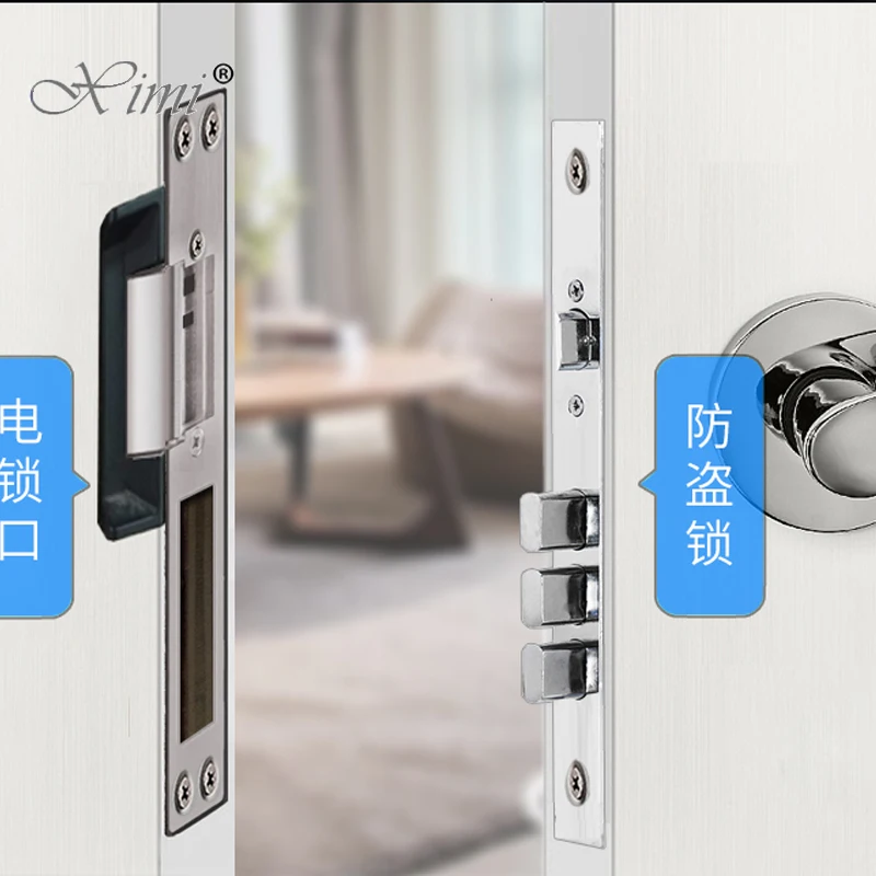 DC 12V 0.2A Electric Magnetic Bolt Lock Intelligent Guard Cathode Strike Lock Double Unlock Mode Door Gate Access Control System