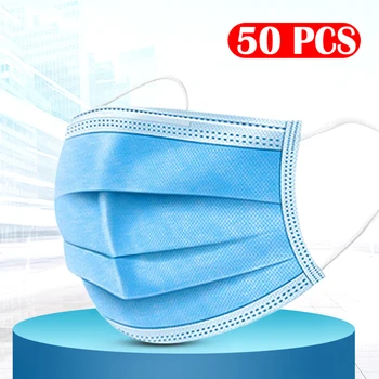 

50 Pcs 4 Layer Disposable Protective Face Mouth Mask Anti nCoVInfluenza cubrebocas mondmasker tapabocas mondkapjes virus boca