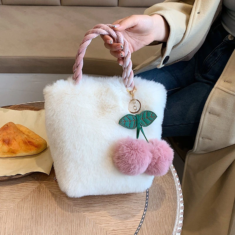 fluffy bag with chain