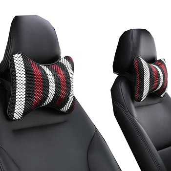

2pcs Stripes Design Car Headrest Neck Pillow Auto Comfort Head Support Ergonomics Pillow Women Girl Neck Protection