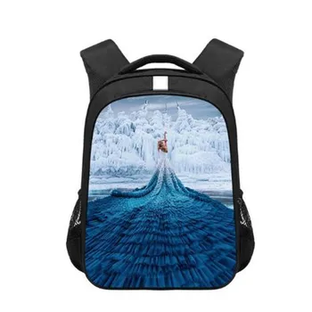 

16 Inch Children's School Backpack Snow Queen Prints Pattern Kids Backpack Cartoon Design Toddler Boys Girls School Book Bags