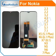Bloc écran tactile LCD, panneau en verre, pour Nokia 2.3 2.2 3.2 4.2 7.2 X5 X6 X7 8.1 5.1 6.1 7 Plus 7 Plus=