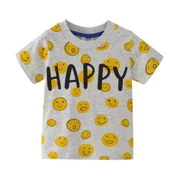 

Summer Cotton Kids Tee Boys Casual T-Shirts Children Tops Baby Boy Clothes Cartoon Smiley Print Short Sleeve T-shirt for Boys