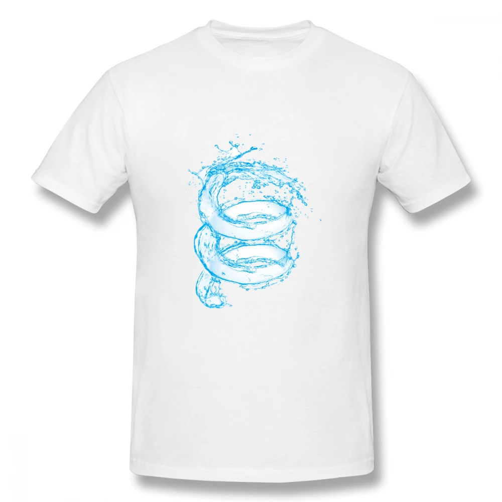 

Water Splash off white Men's Basic Short Sleeve T-Shirt 100 Percent Cotton Graphic Tshirt