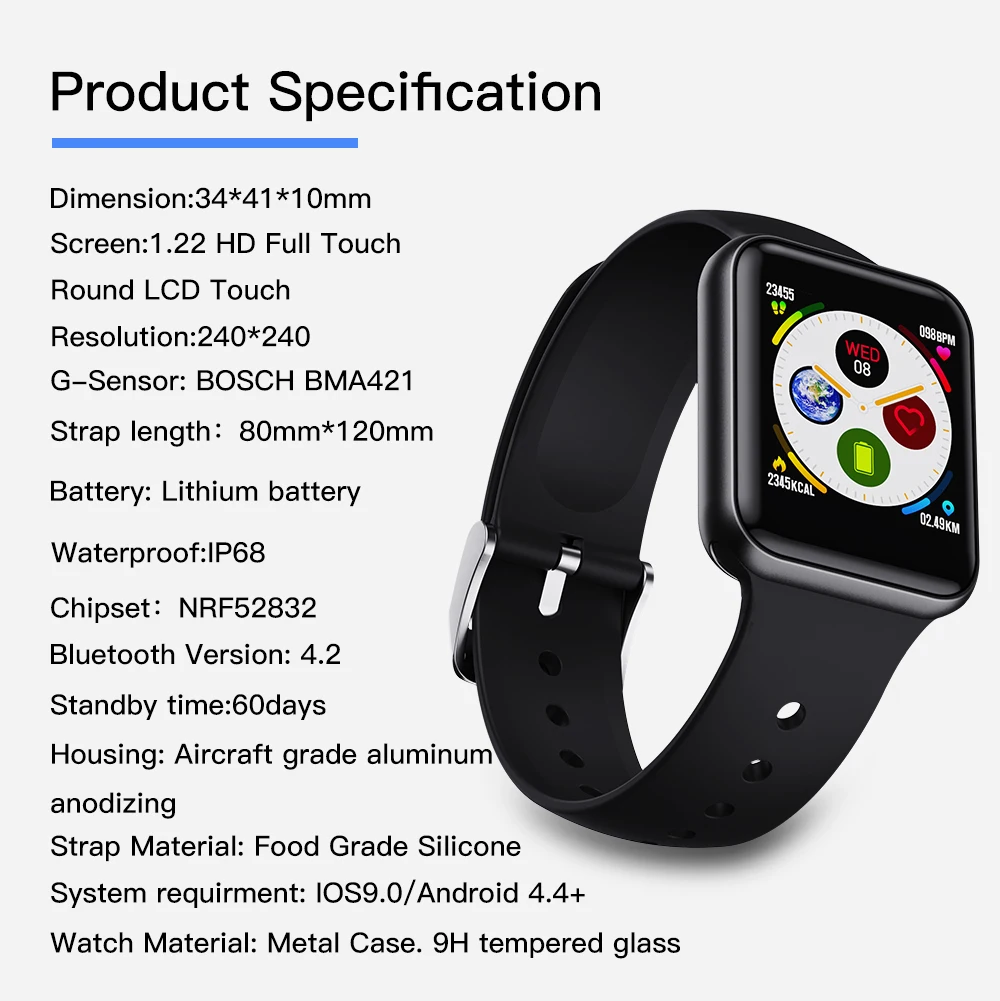 Makibes SN72 Bluetooth smartwatch 60days Standby Blood Pressure smart watch men for apple huawei Black Friday Christmas present_19