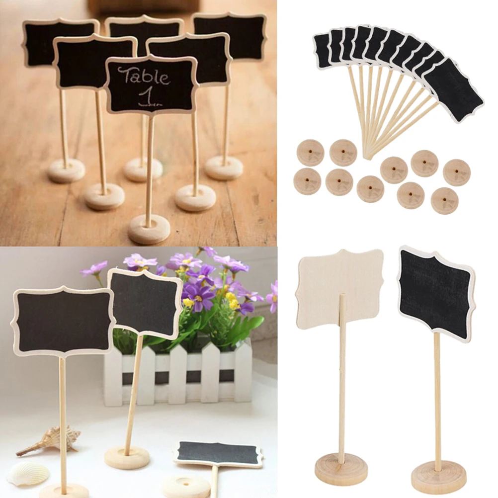 Vertical Mini Wooden Message Blackboard Small Black Board Chalkboard Kawaii Brand New Wedding Party Decor Festa