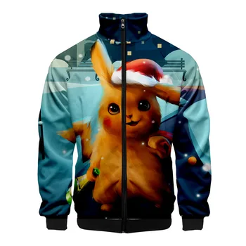 

New Pokemon Detective Pikachu Jacket 3D Polyester Slim Fit Windbreaker Women Zipper Fashion Casual Jacket Harajuku Streetwear