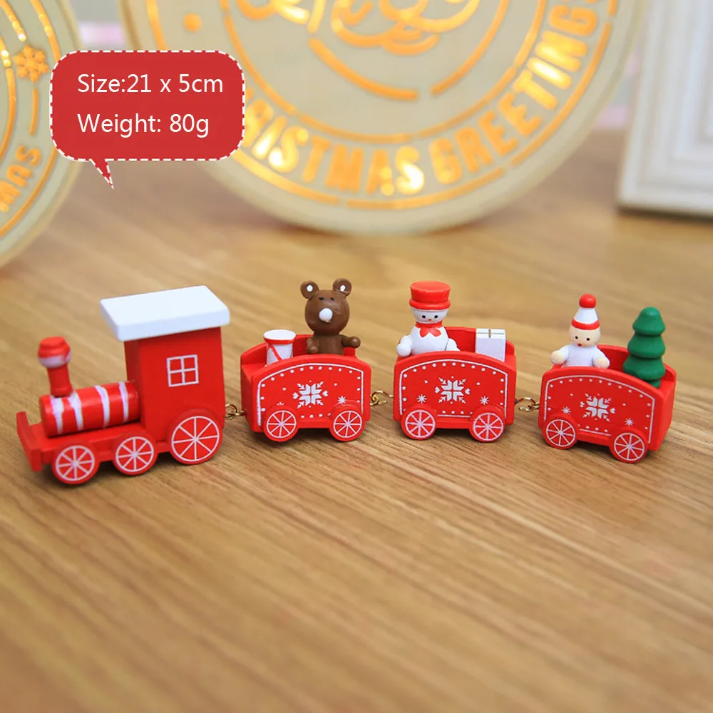 Рождественский Деревянный мини-поезд Снежинка окрашенный Рождественский орнамент для дома Санта-медведь рождественские игрушки Navidad подарок на год# T1P