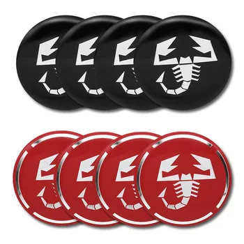 

4pc 56mm Scorpion Abbas car emblem Wheel Center Hub sticker badge For Fiat Abarth Punto 124/125/125/500 stilo ducato Car Styling