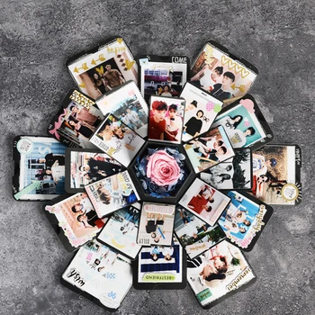 

Creative DIY Handmade Scrapbook Photo Album Gift Boxes Anniversary Valentine Presents Hexagon Surprise Explosion Box