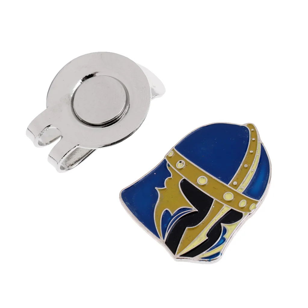 Vintage Helmet Alloy Golf Ball Marker with Magnetic Hat Clip Golf Accessory