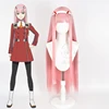 Anime DARLING in the FRANXX 02 ZERO TWO Long Wig Cosplay Wig Role Play Pink Color Cos Wig ► Photo 2/6