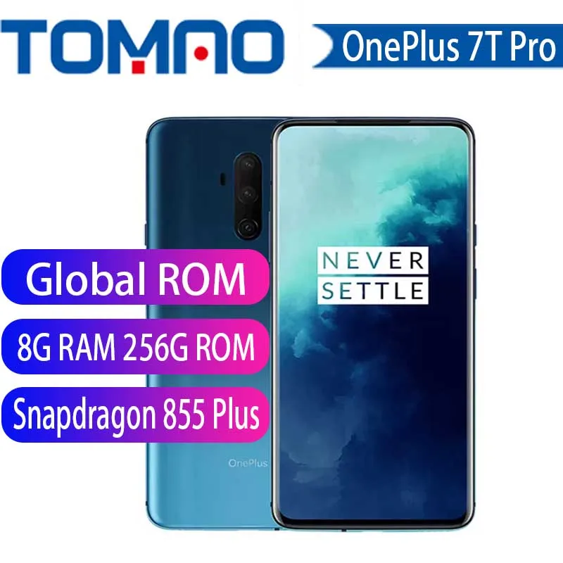 OnePlus 7T Pro Global ROM Snapdragon 855 Plus 8GB 256GB 6.67'' Fluid AMOLED 90Hz Refresh Rate Screen 48MP Triple Cam 4085mA