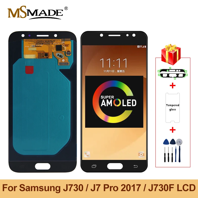 ЖК дисплей 5 ''J7 Pro SUPER AMOLED для SAMSUNG Galaxy J7 2017 J730 J730F сенсорный экран дигитайзер экран|Экраны мобильных