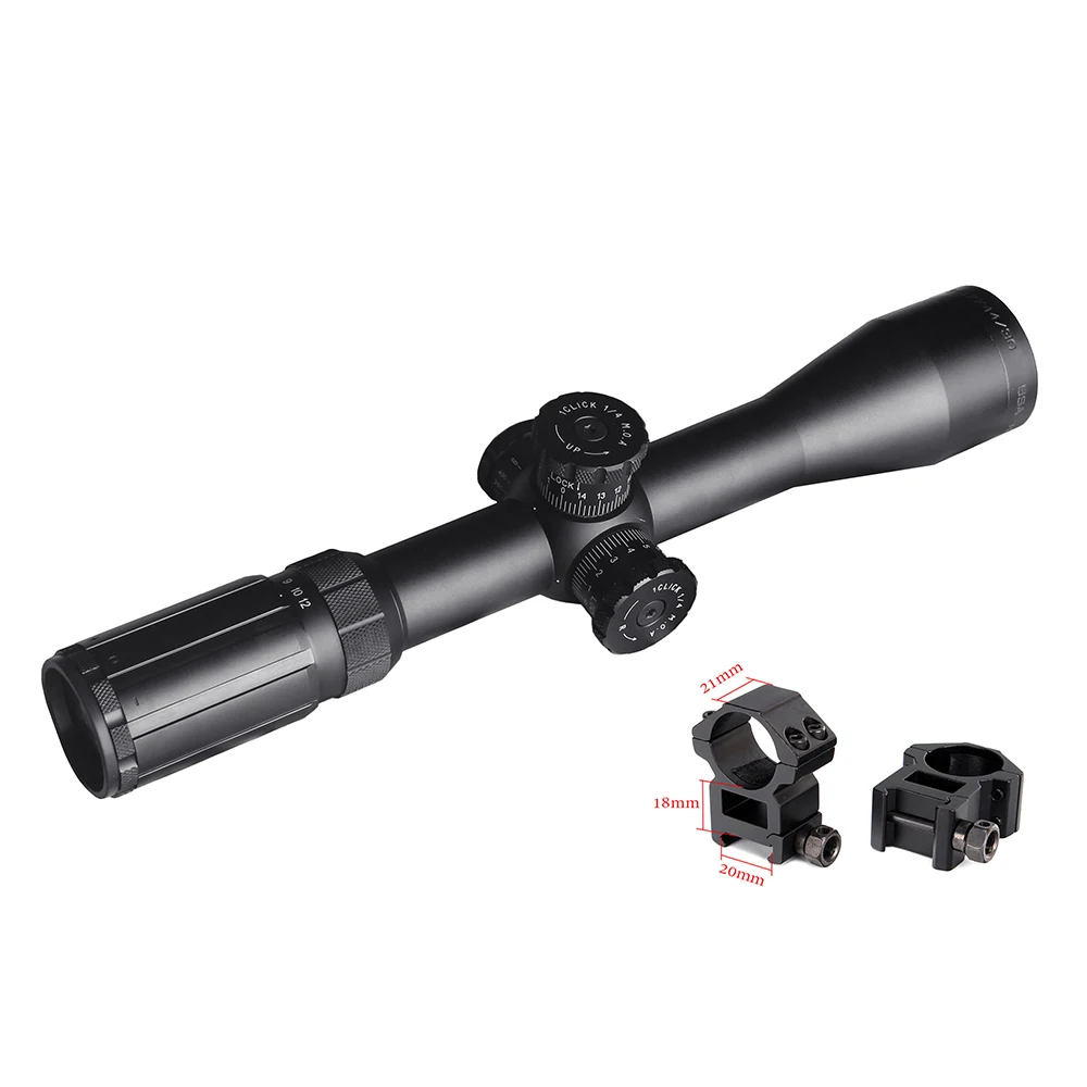 with 20mm mounts Прицел TMD 3-12X44 SP Оптика прицел Mil точка тактический прицел тюроты прицел для охоты стрельба - Цвет: with 20mm mounts