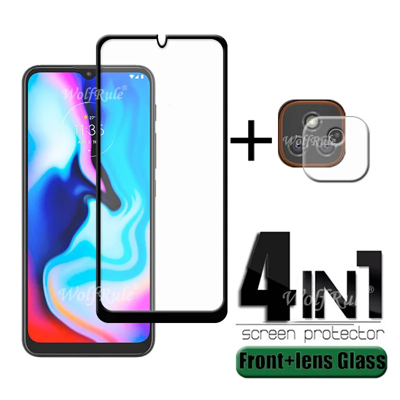 4-In-1 Per Moto E7 Plus Vetro Per Motorola Moto E7 Plus Vetro Temperato Pellicola Salvaschermo Full Glue Hd Per Moto E7 Plus Lens Glass