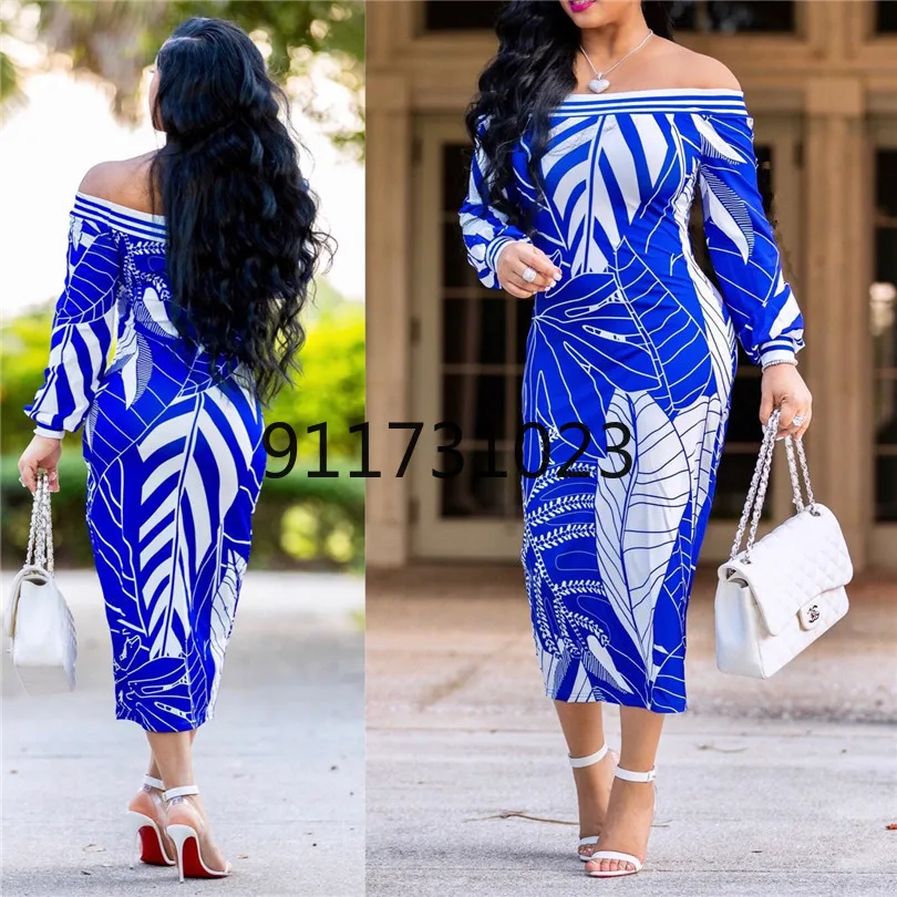 MD 2023 New African Print Dresses For Women Plus Size 3XL 4XL Long Dress  Ankara Dashiki Elegant Lady Boho Robe Party Clothes