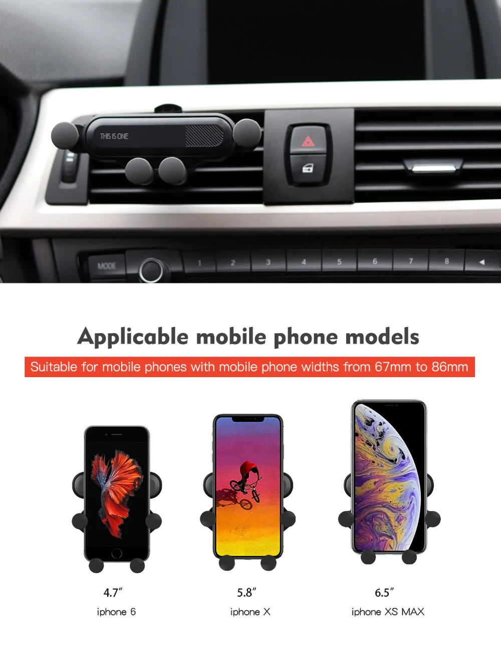 Meeker гравитационный Автомобильный держатель для телефона для iPhone, автомобильный держатель с креплением на вентиляционное отверстие, без магнитного держателя для мобильного телефона, подставка для сотового телефона