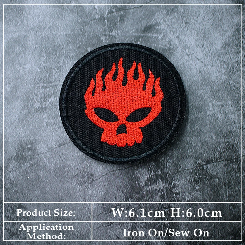 ROCK BAND DIY Cloth Iron On Embroidered Badges Patches For Clothes Stickers Punk Music Sewing Threads