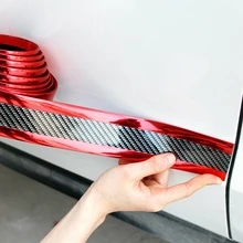 1 рулон противоскользящая полоса 5-7CM3Meter Автомобильная наклейка из углеродного волокна полосы 5D резиновый протектор дверная наклейка для по...