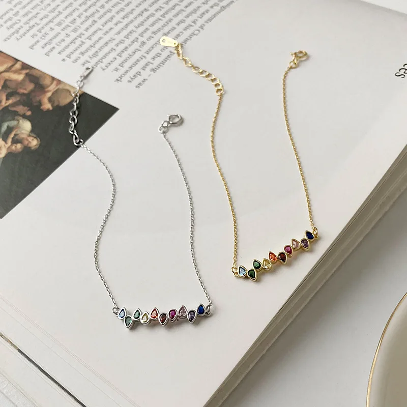 925 Sterling Silver Simple Creative Color Crystal Bracelet Women Fashion Trend Party Jewelry Accessories Valentine's Day Gift - Image 5