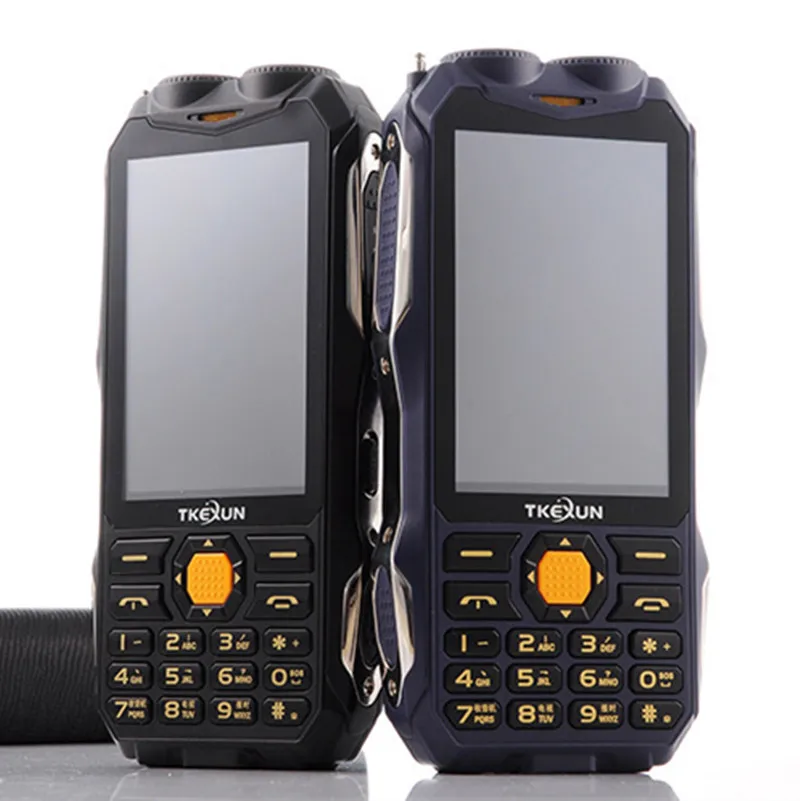 

Analog TV Phone Big Battery Power Bank Supper Dual Flashlight 3.5inch Touch Screen Dual Sim Mobile Cellphone TKEXUN Q8