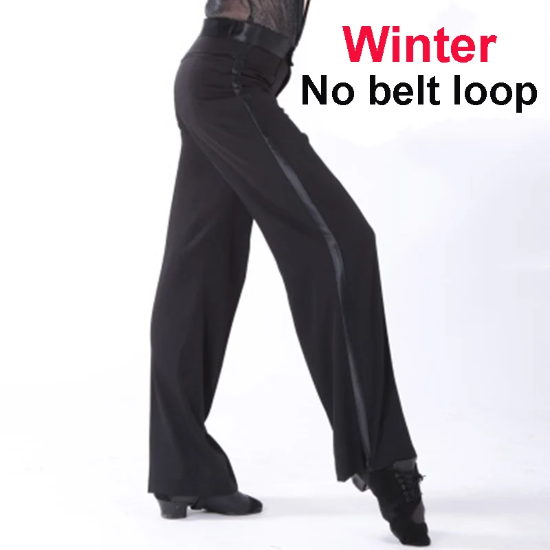 Черные атласные ленты сбоку мужские латиноамериканские брюки для мужчин s Современный бальный танец брюки для мужчин ча Самба Брюки Одежда для сцены N1000 - Цвет: winter