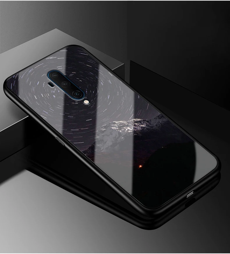 10 Для Oneplus 7T чехол One plus 7T Pro PC Пластиковый стеклянный чехол для телефона черный ТПУ бампер чехол для Oneplus 7T Pro 7TPro закаленное покрытие - Цвет: 10