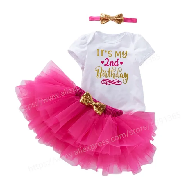 Baby Girl Clothes 2nd Birthday Dress Outfits 2 Years Girls Boutique Clothing Christening Dresses For Toddler Girls Birthday Dress