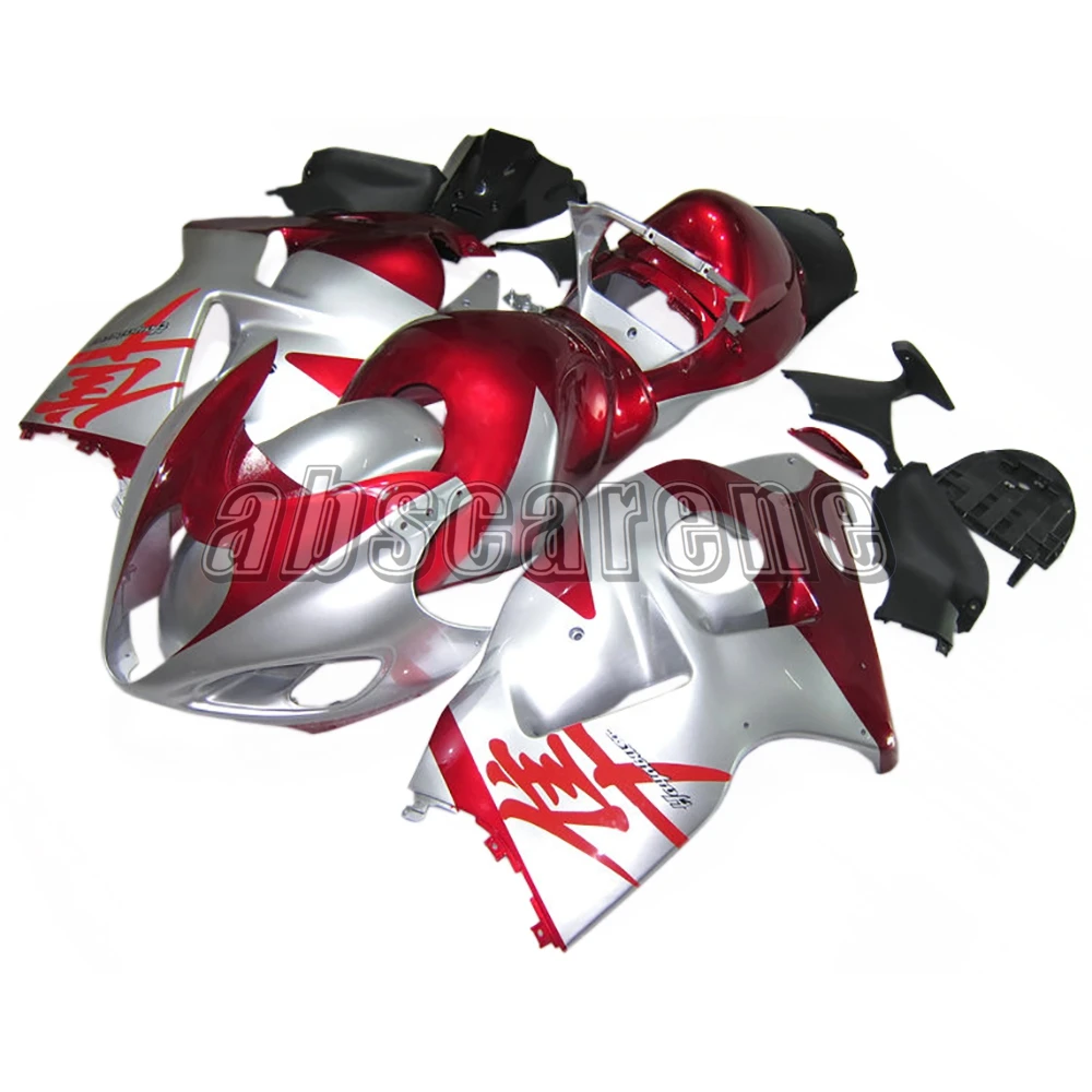 Инъекции полный обтекатель комплект для Suzuki GSXR1300 Hayabusa 1997-2007 98 99 00 01 02 03 04 05 06 ABS Кузов глянцевый серебристый красный