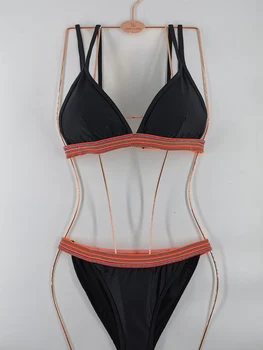 

2020 new solid color bikini bikini suit push-up style black