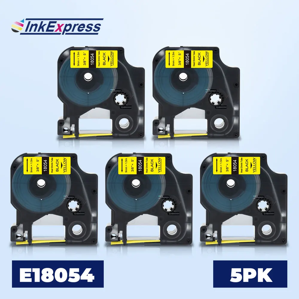 5PK 9 мм 18054 термоусадочная трубка кассета для DYMO Rhino IND этикетка промышленная 4200 5200 |