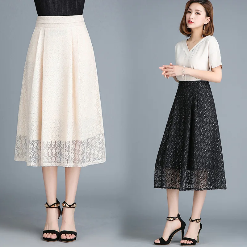 

Gauze Skirt Mid-length Mesh Dress 2019 Spring New Style Lace Pleated Long Skirts Children Summer Wear