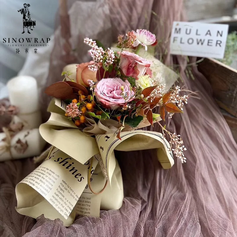 20pcs Sinowrap Bicolor Flower Wrapping Paper Back English Matte Halloween Home Decor Craft Paper Aliexpress