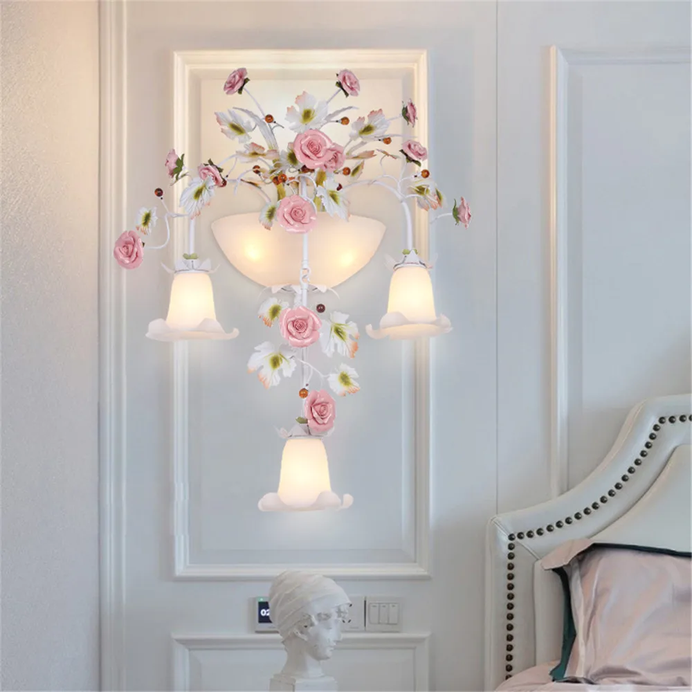 Flower Sconce Led Wall Lamp Wall Light Bed Room Flower Living