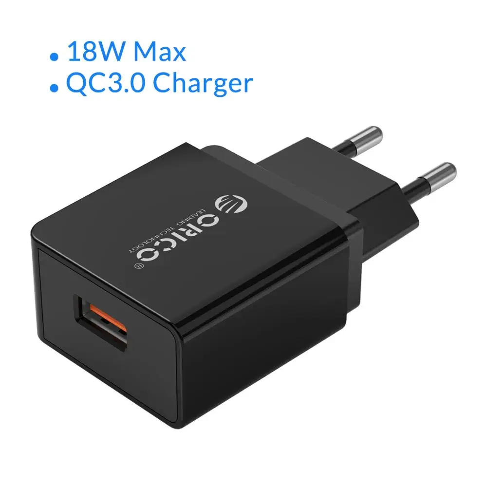 Black ORICO 18 Вт быстрое зарядное устройство 3,0 2,0 ЕС вилка мини настенное USB зарядное устройство адаптер для путешествий для iPhone samsung Xiaomi huawei - Тип штекера: Black
