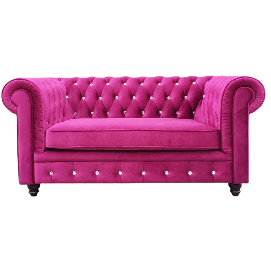 

U-BEST Simple Design Style Modern Home Furniture 3 Seater Purple Solid Wooden Velvet Couch Living Room Sofa