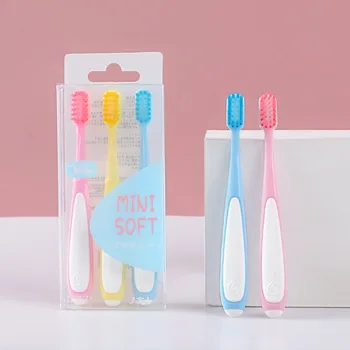 

Customizable Japanese Style Children Macaron Toothbrush 3 PCs 3-14 Years Old Baby Soft Hair Toothbrush Manufacturers Wholesale
