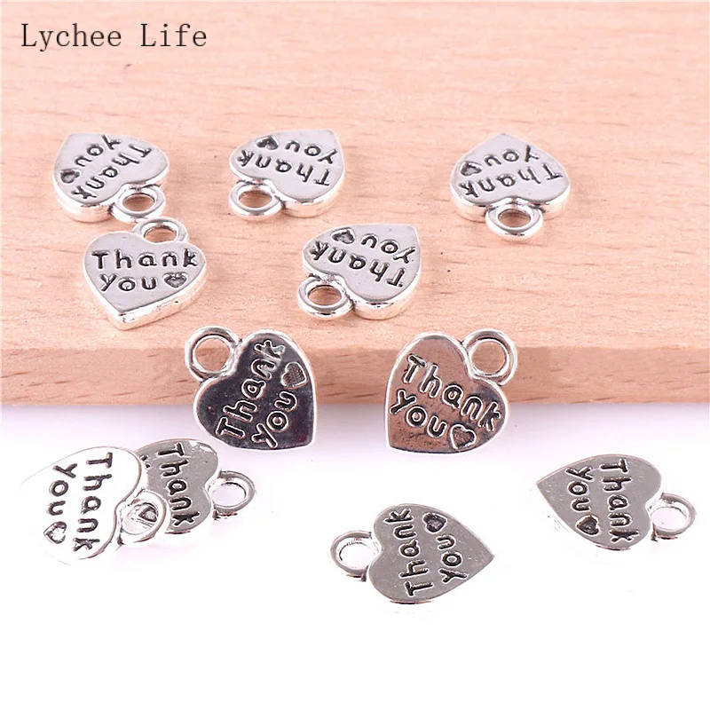 Lychee Life Thank You металлическая в форме сердца этикетки для одежды ручной работы