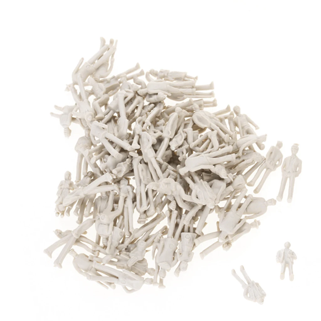 100pcs Unpainted Model Train People Figures Passenage 1:75 HO Scale