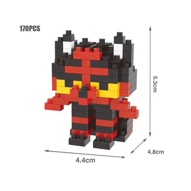 Горячая мультяшная игра изображения nanobricks fujidoes poke sun& moon gosanke Rowlet Litten popplio микро алмазный строительный блок игрушки