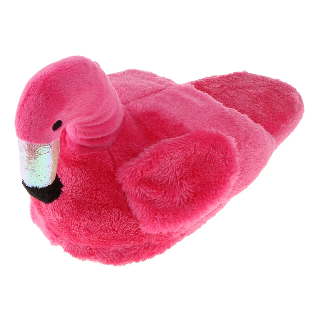 Cute Lady Teen Flamingo Soft Plush Warm Slippers  Winter Warm Home Slippers Women Animals Plush Slippers 
