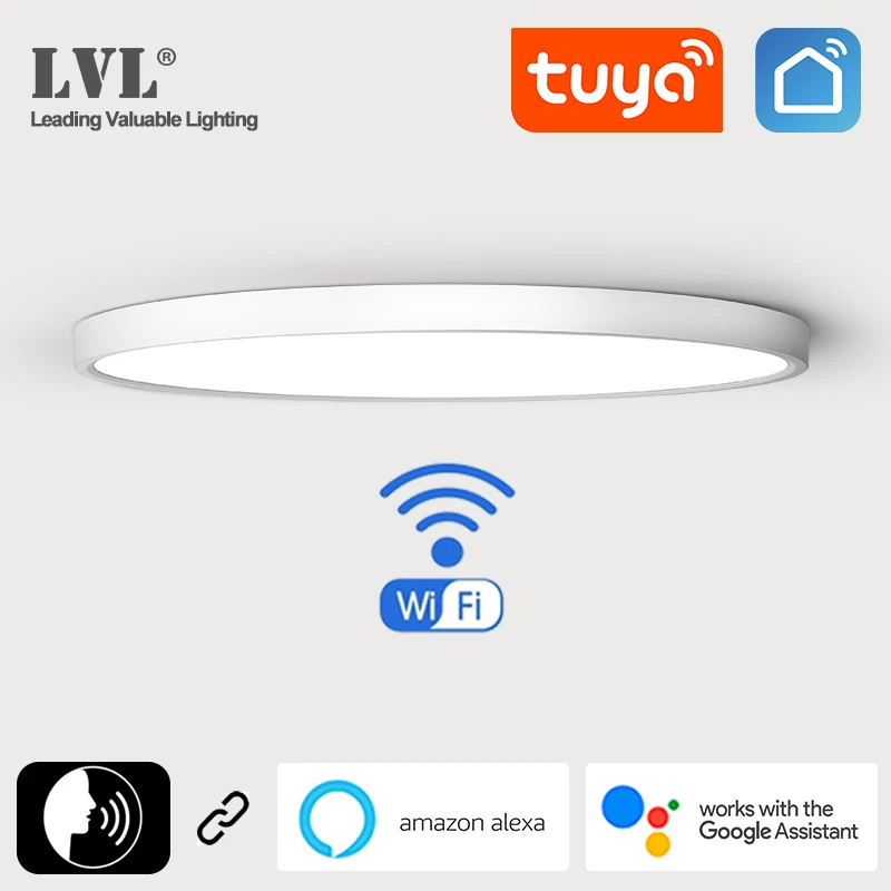 LED Smart Panel Light 220V 36W 45W 60cm WiFi Tuya Dimmable Voice Control Google Home Alexa Echo Ultrathin LED Panel