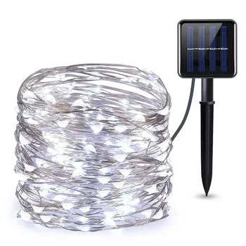 

Solar String Lights 33ft 100LED Outdoor Fairy Light Waterproof Decorative Lighting for Patio Garden Gate Yard Party Wedding Xmas